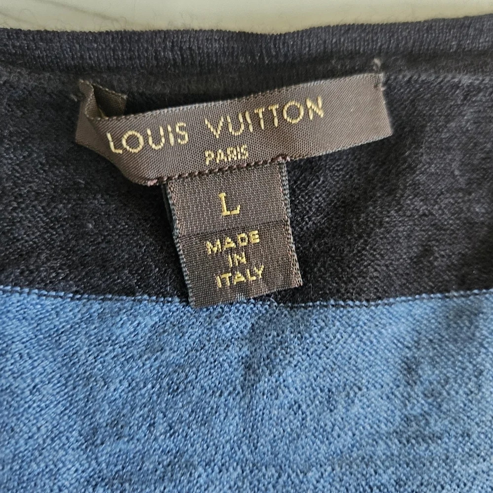 Louis Vuitton Blue and Black Striped Top